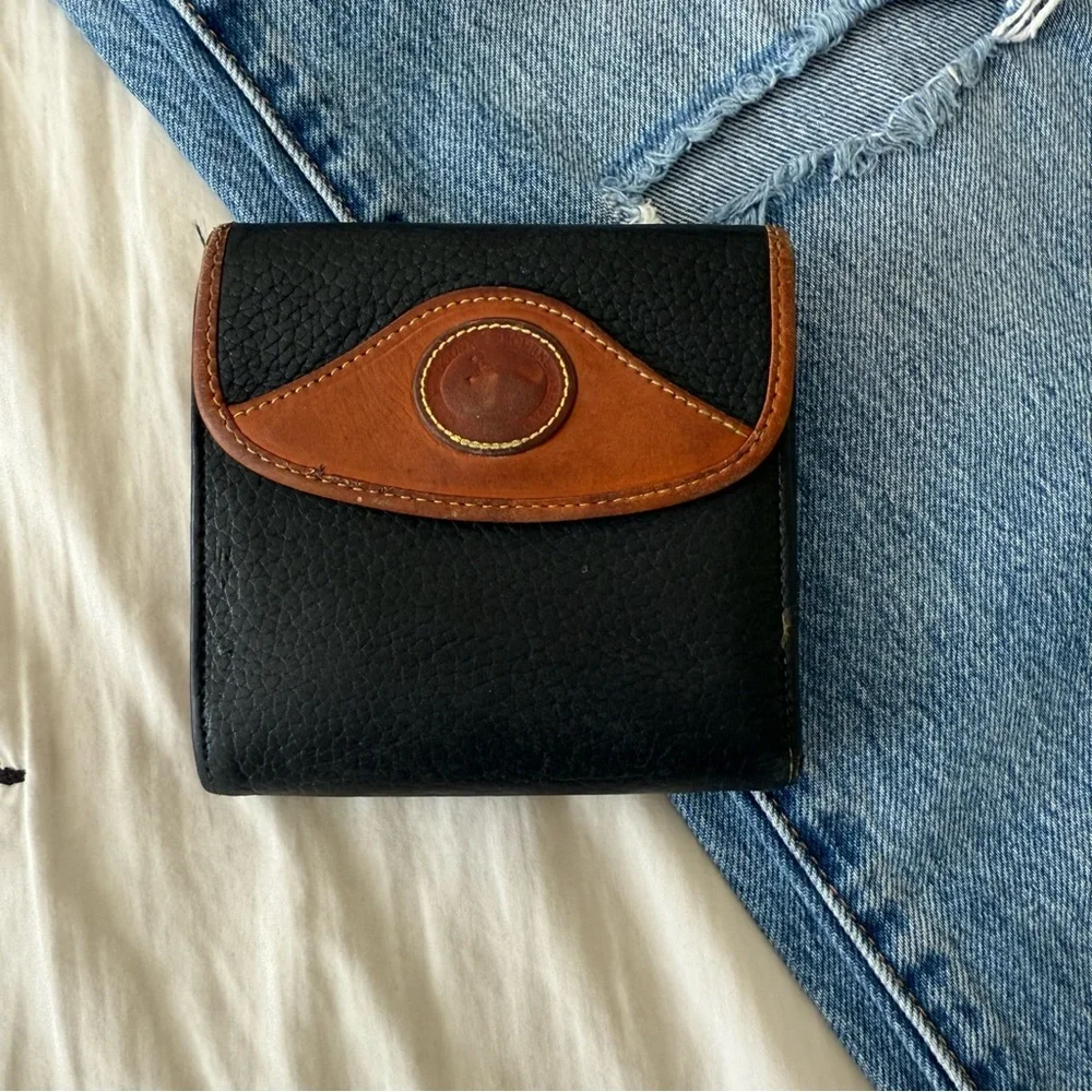 Dooney & Bourke Black and Brown Leather Wallet